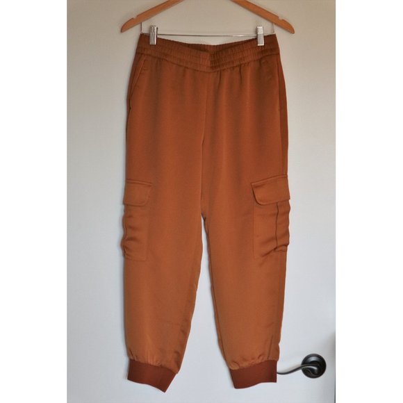 Banana Republic Copper Satin Cargo Joggers - Picture 1 of 9